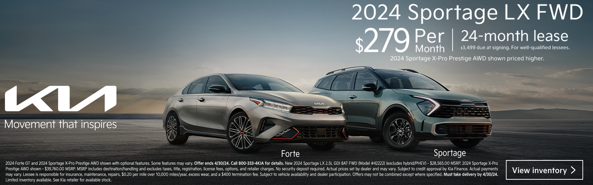 2024 Sportage LX FWD $279